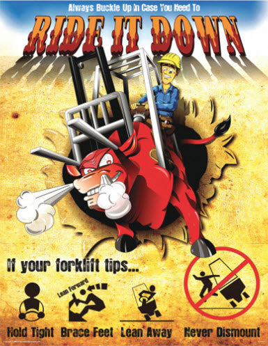 Forklift Ride It Down Safety Poster