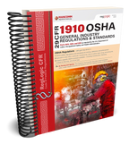 Book titled '19CFR OSHA General Industry Regulations & Standards' with a red and white cover on a white background