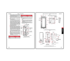 Two-page OSHA spread on fire protection and protective clothing testing featuring detailed text on flame resistance requirements and technical diagrams of a vertical flame test apparatus, including dimensions, components, and specimen holder configurations.