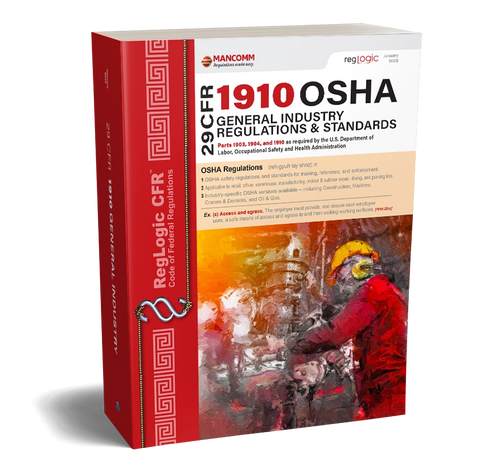 Perfect-bound book titled '29 CFR 1910 OSHA General Industry Regulations & Standards' on a white background.