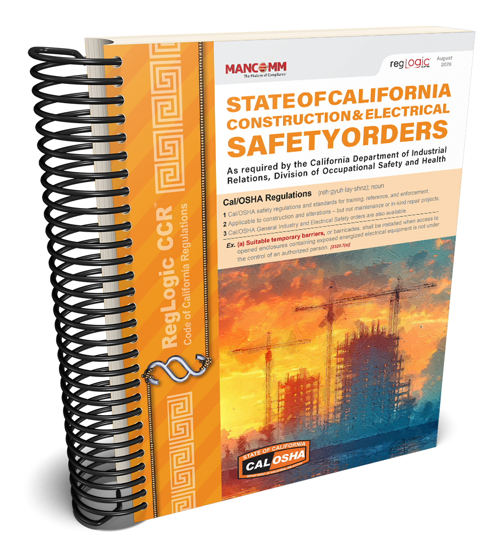 Cal/OSHA Construction & Electrical Safety Orders, August 2026