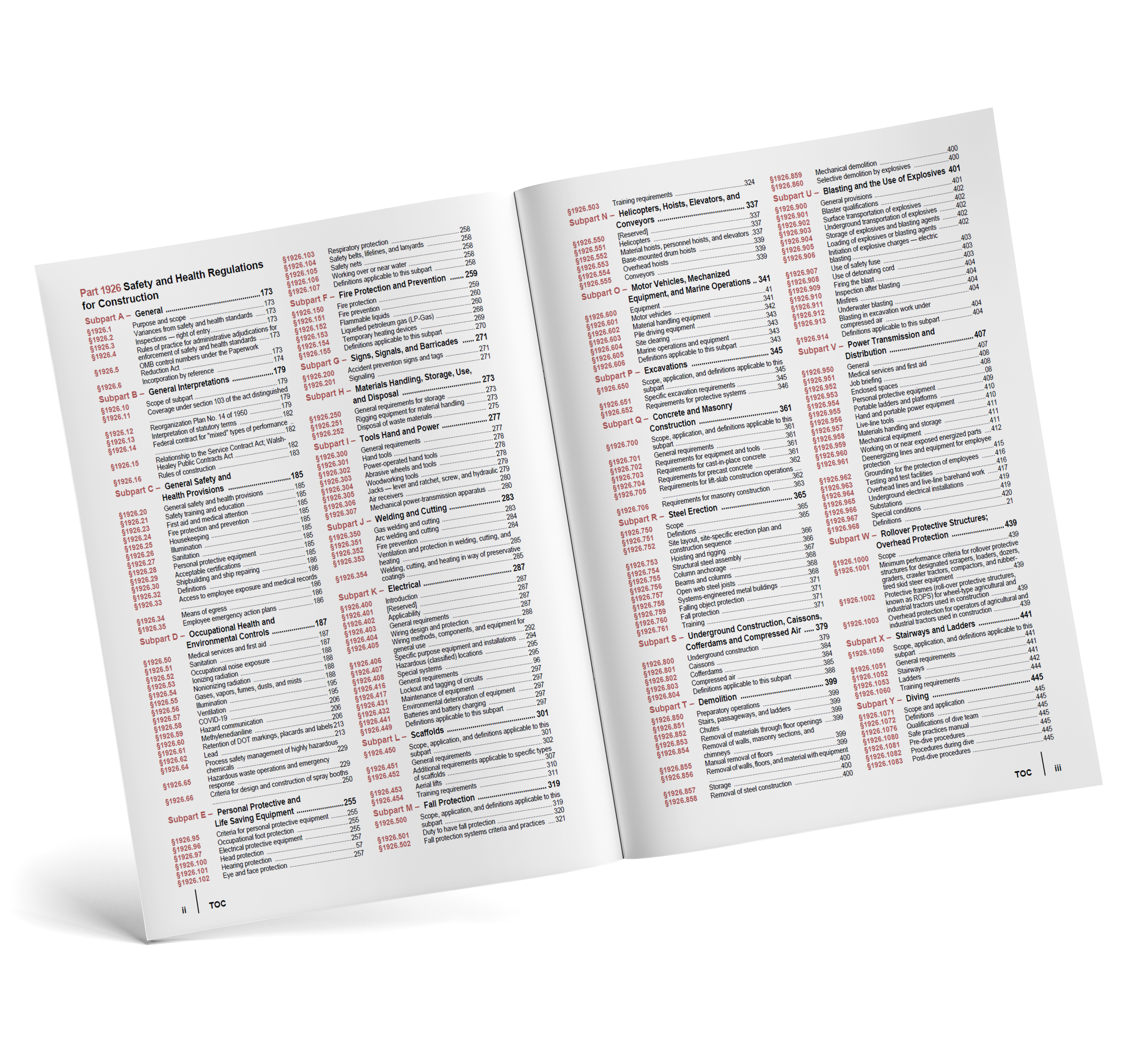 OSHA Construction Industry Regulations & Standards, 29 CFR 1926, Jan 2025