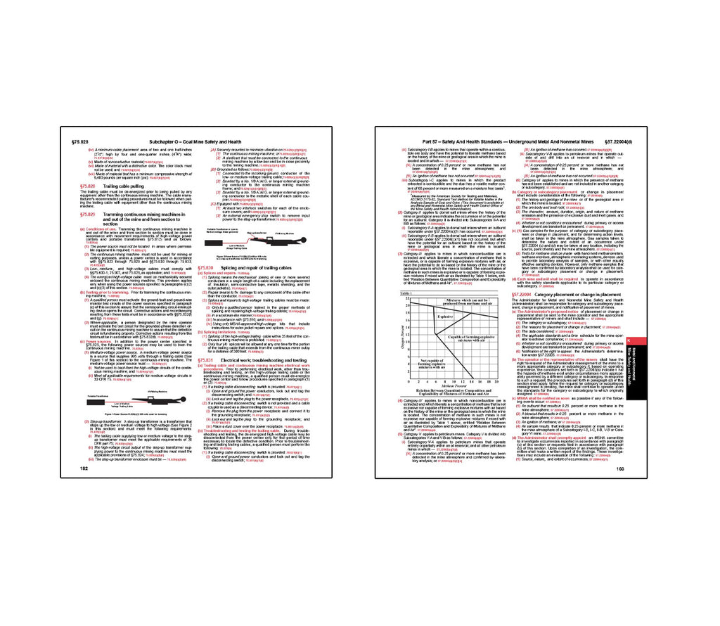Two pages of a technical manual with text and diagrams on a white background