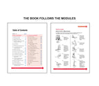 Two pages from a book or manual showing a table of contents and module insights on forklifts.