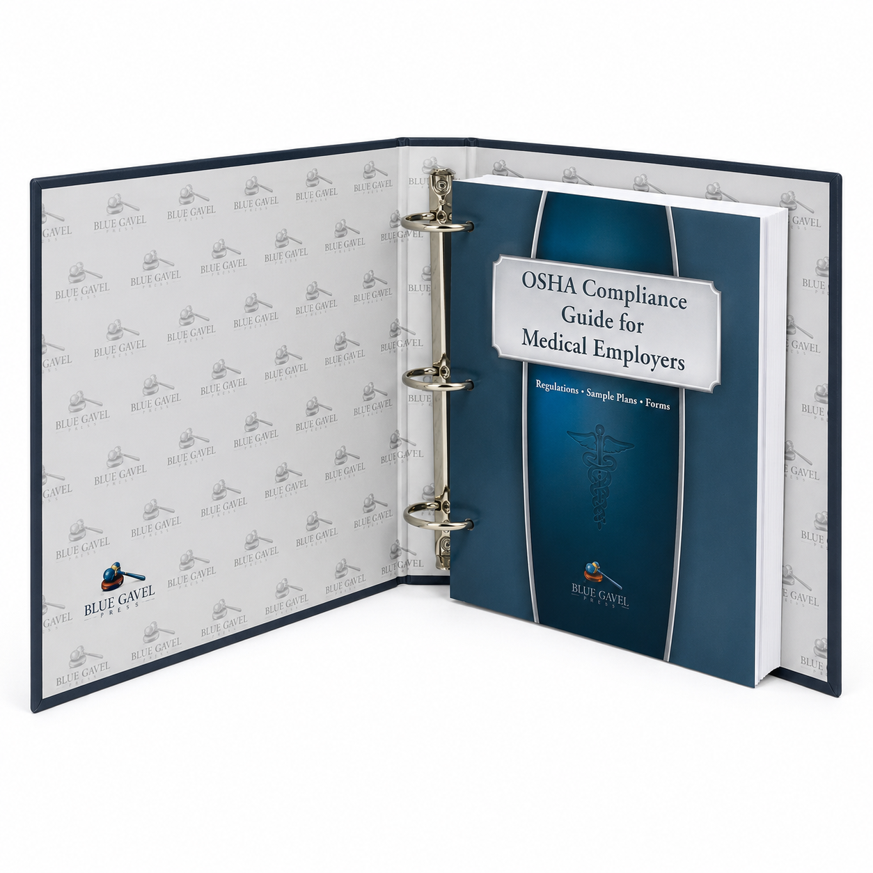 Book titled 'OSHA Compliance Guide for Medical Employers' on a white background