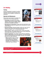 Welding safety guidelines and training information on a page from a manual or textbook.