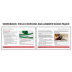 Open workbook spread titled Electrical Hazards featuring guidance on safe use of electrical equipment and reporting issues on the left page with an image of a damaged extension cord and hazard identification prompt, alongside a right page covering extension cord safety requirements and proper usage with an image of a plug missing a grounding pin and prompts to apply OSHA regulations.