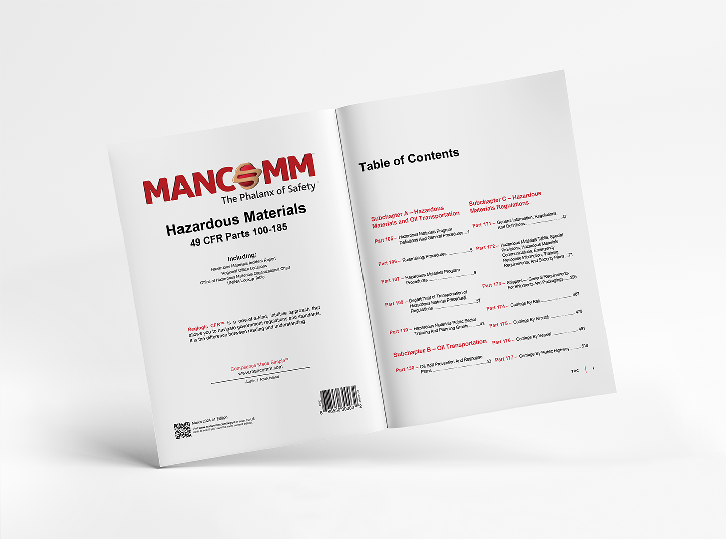 Hazardous Materials Regulations, 49 CFR Parts 100-185, Mar 2025