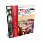 Book or manual titled '29 CFR 1910 OSHA General Industry Regulations & Standards' with a red and white cover on a white background.