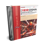 Spiral-bound book titled '29 CFR 1910 OSHA General Industry Regulations & Standards' with a firefighter on the cover.