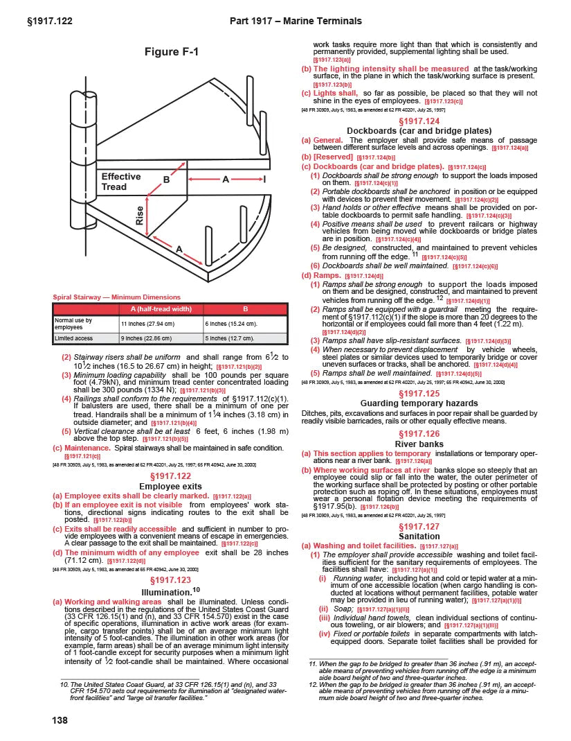 Technical document with diagrams and text on marine terminals, specifically Figure F-1.