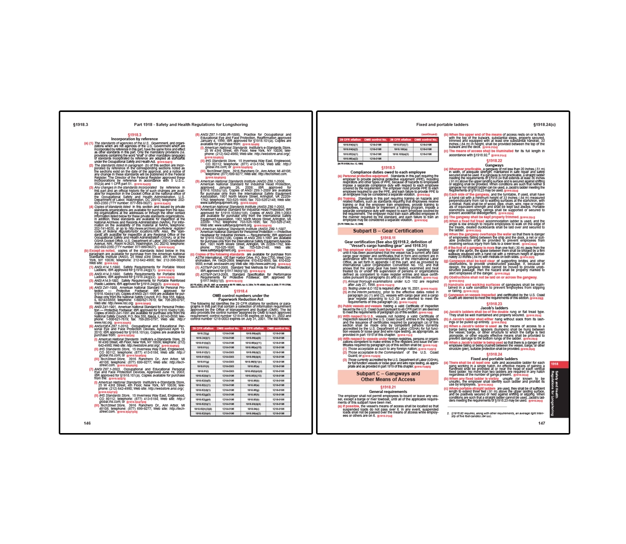 OSHA Maritime Regulations & Standards (29 CFR Parts 1915–1920)