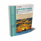 Book titled 'Maritime Regulations & Standards' with a sunset over water design on the cover.