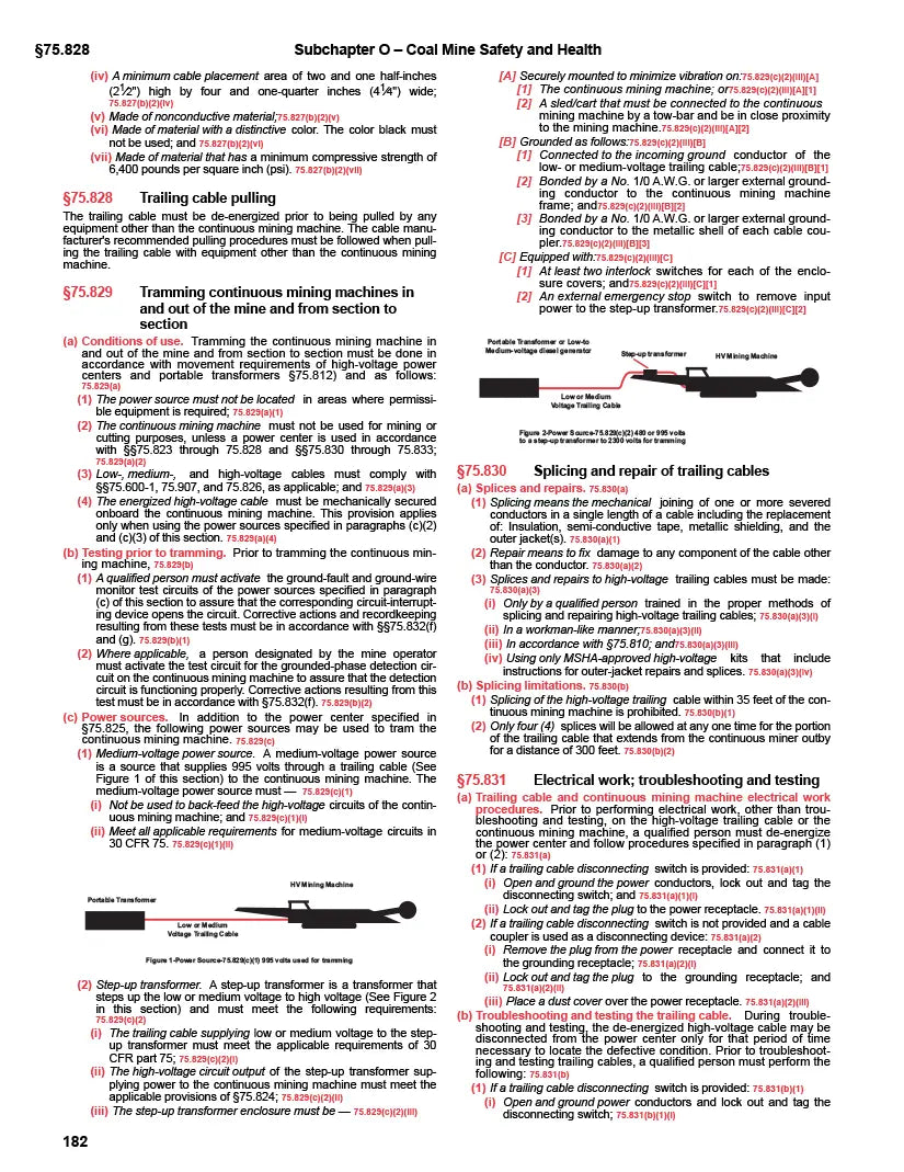 Technical document on coal mine safety and health with illustrations of equipment.