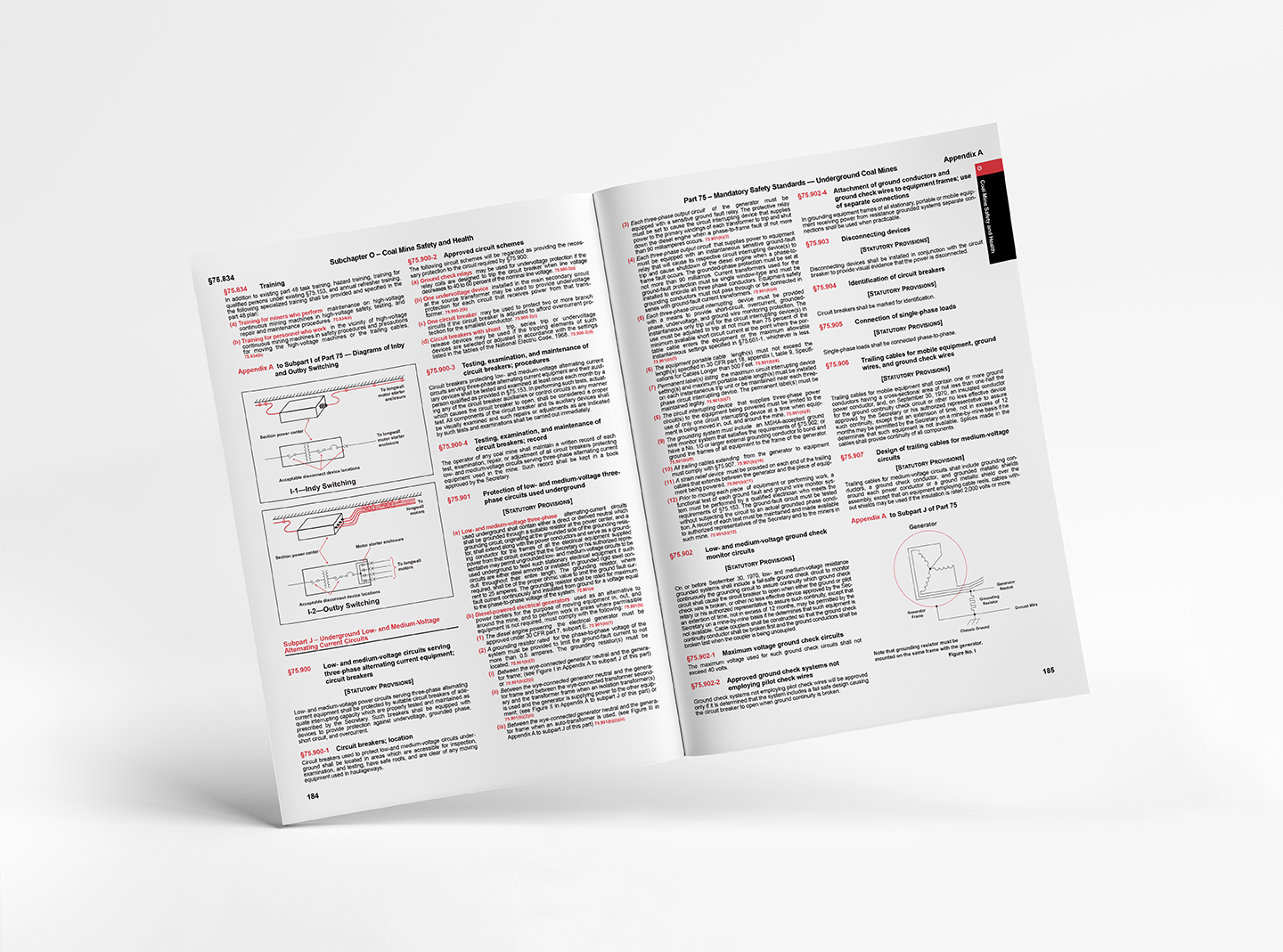 Technical document on coal mine safety and health with illustrations of equipment.