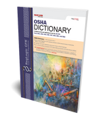 Cover of the OSHA Dictionary showing title and a colorful abstract design.