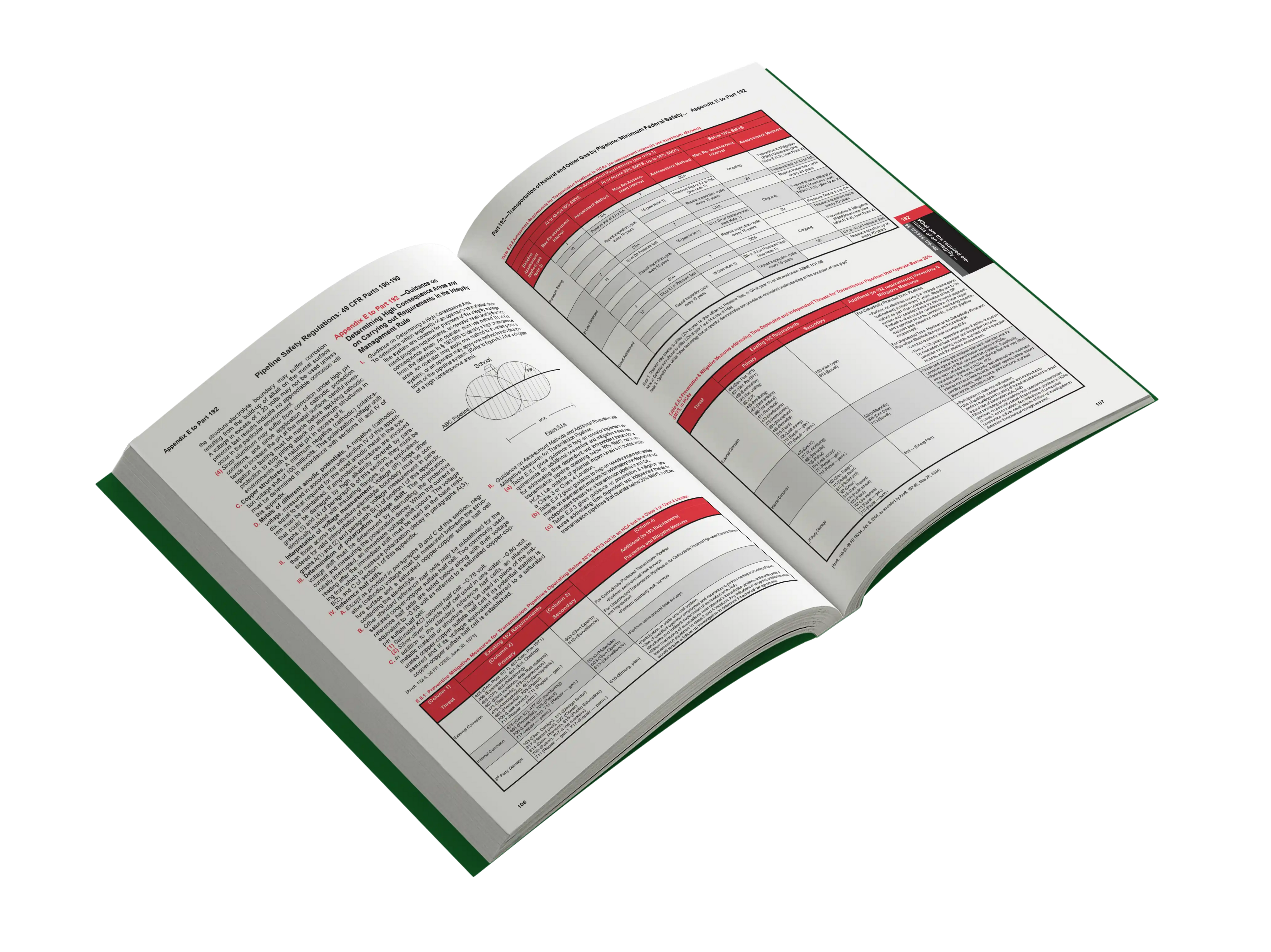 Open book with green binding on a white background