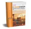 Book or manual cover titled '29 CFR OSHA Construction Industry Regulations & Standards' with a construction worker and crane image on a white background.