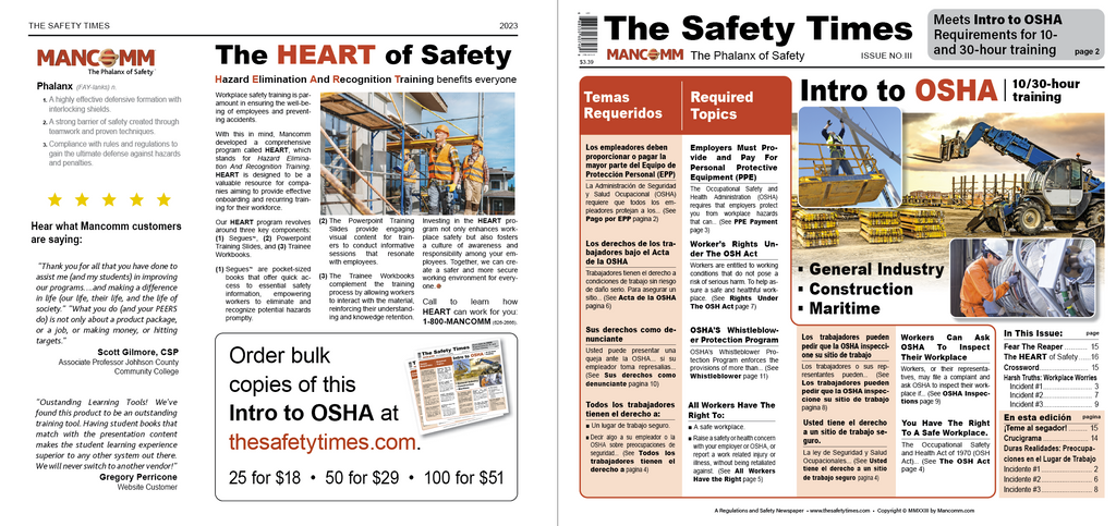 OSHA Worker Rights & Safety Brief -Safety Times (Pkg. of 25)