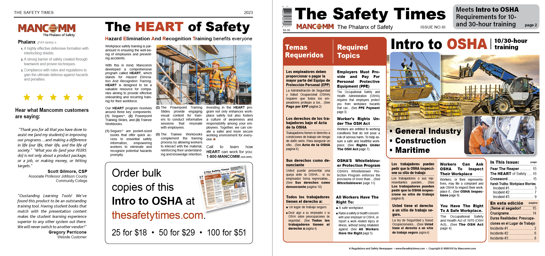 OSHA Worker Rights & Safety Brief -Safety Times (Pkg. of 25)