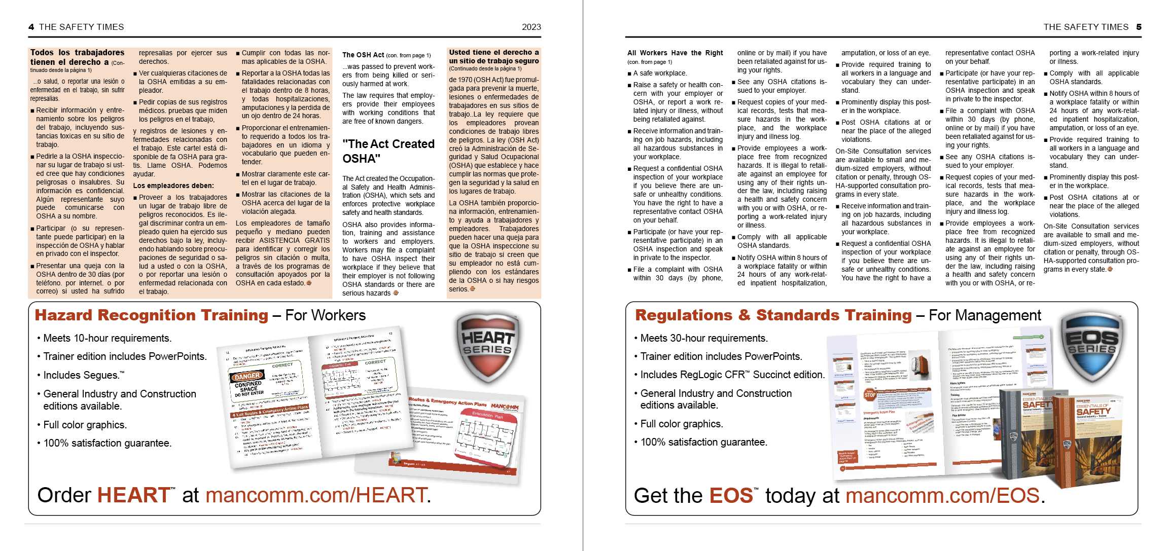 OSHA Worker Rights & Safety Brief -Safety Times (Pkg. of 25)