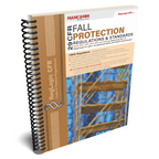 Book titled 'Fall Protection Regulations & Standards' by Mancom on a white background