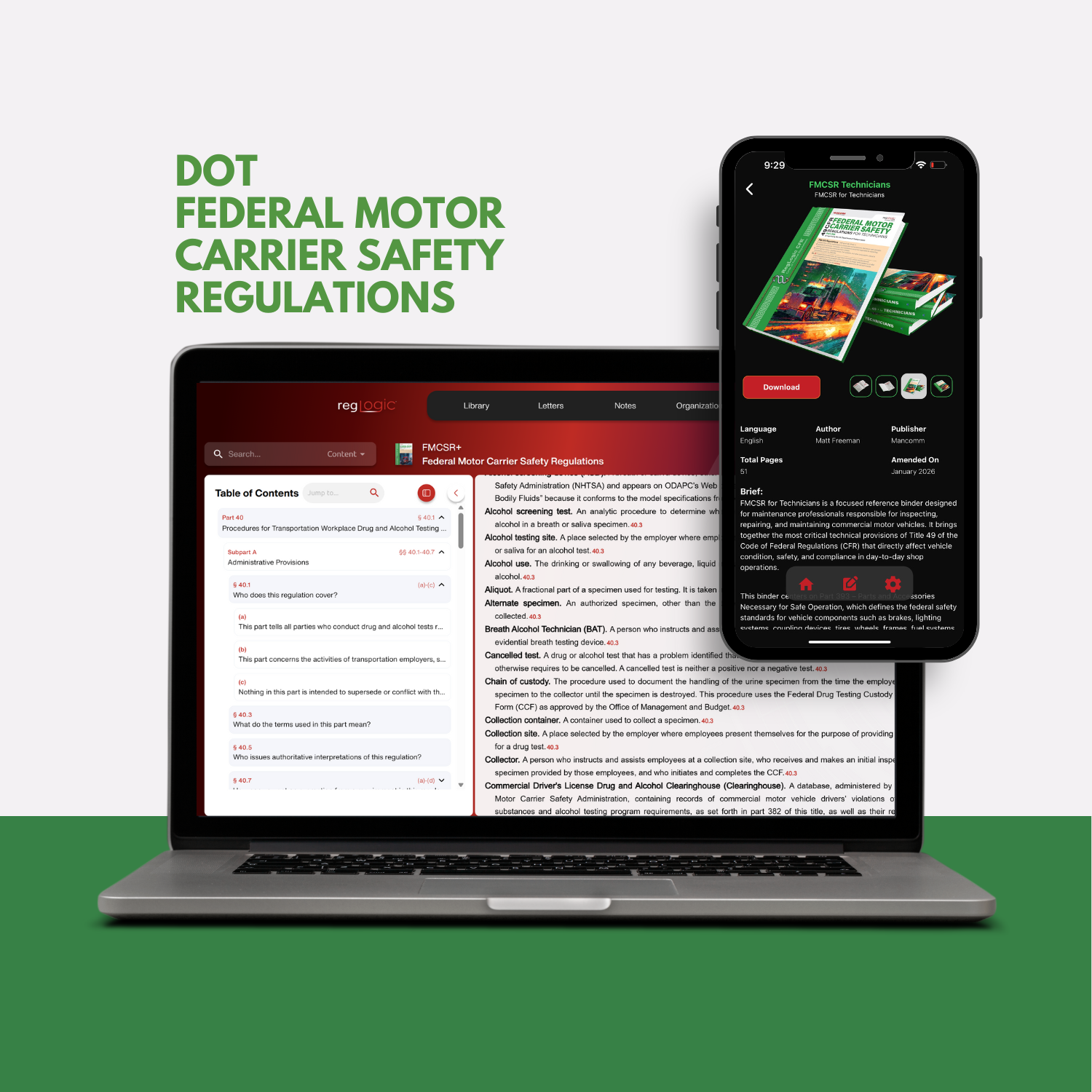 GR Book - FMCSR+ Federal Motor Carrier Safety Regulations (49 CFR Parts 40 & 303–399) - RegLogic