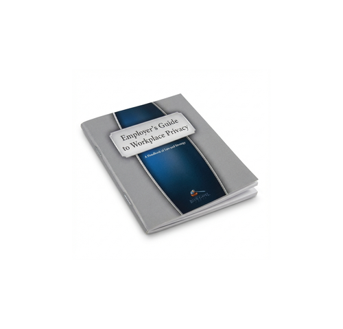 Book titled 'Employer's Guide to Workplace Privacy' on a white background
