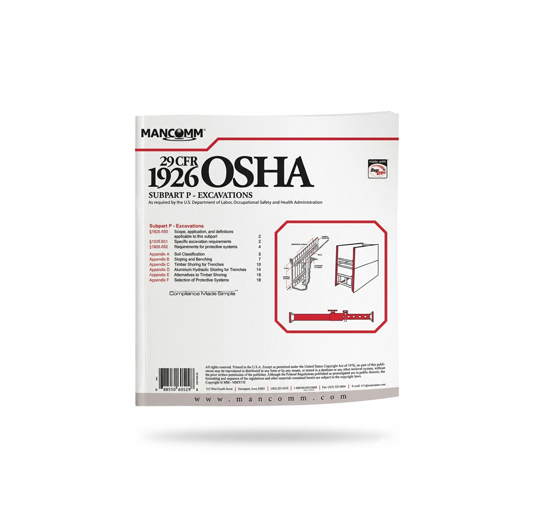 OSHA Construction 29 CFR 1926 Subpart P - Excavations (pkg. of 10)