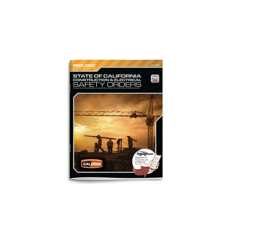 Book or manual cover with construction workers and crane on a white background