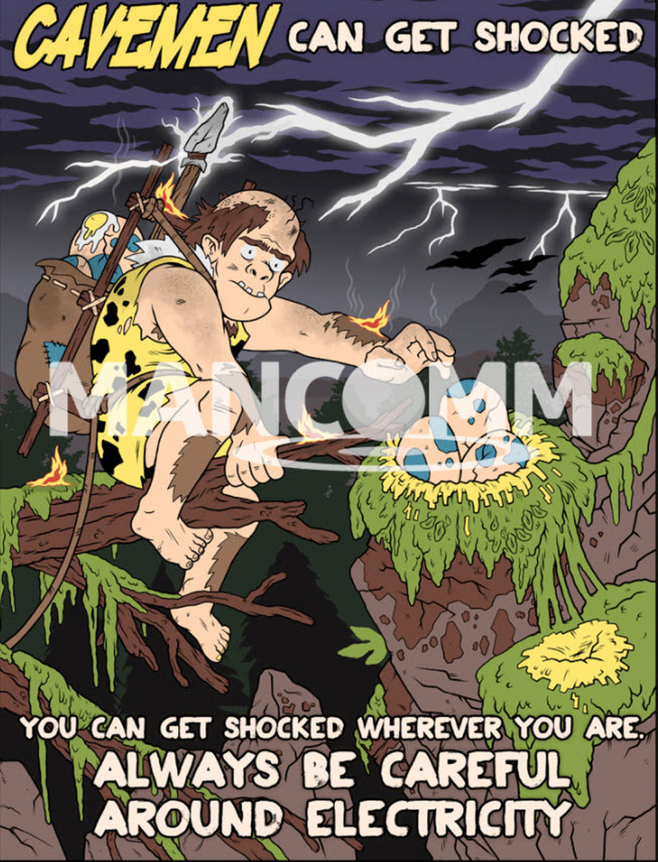CAVEMEN - Shock Safety Poster