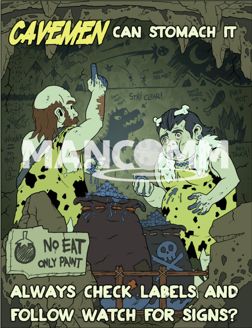 CAVEMEN - Watch for Signs Safety Poster