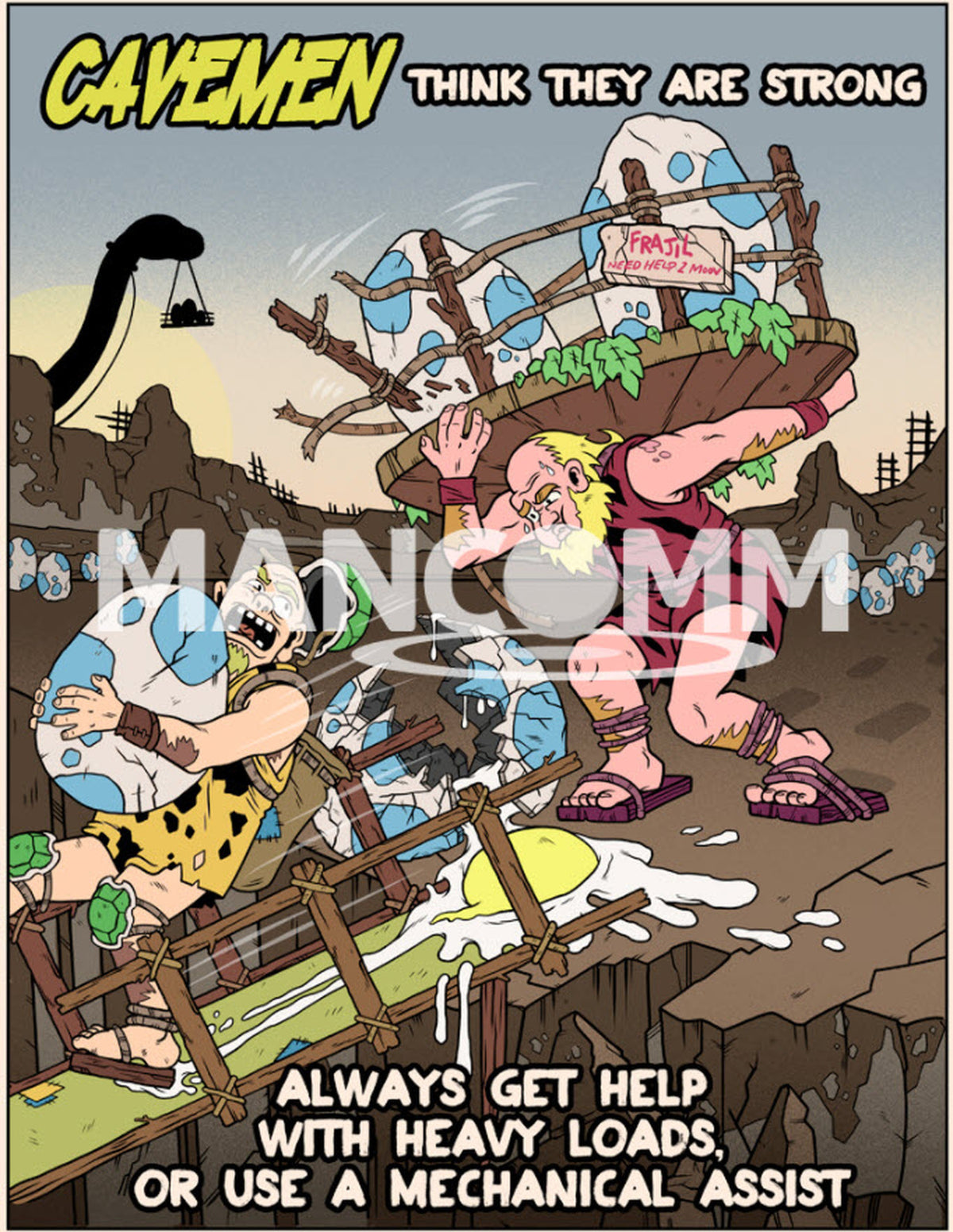 CAVEMEN - Worksite Help Safety Poster
